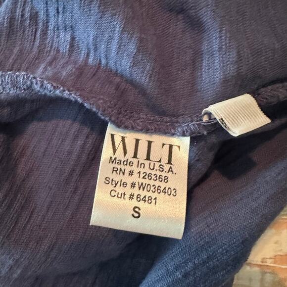 WILT Long Sleeve Slub Cotton T Shirt Size Small Midnight - Picture 6 of 9